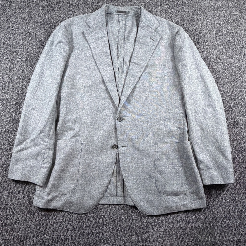 Proper Cloth Reda 1865 S110s Grey Wool Hopsack Unstructured Blazer Men 50R Italy